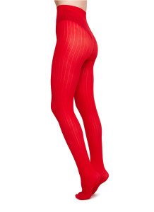Swedish Stockings Strumpfhose Alma Rib red