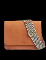 O My Bag Handtasche Audrey Cognac Classic Leather checkered Strap