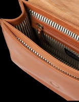 O My Bag Handtasche Audrey Cognac Classic Leather checkered Strap
