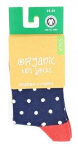 VNS Organic Kinder Socken 1531 Navy Polka Dot