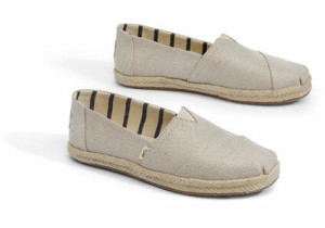 Toms Damen Schuhe Alpargata Natural Pearlized Metallic Woven