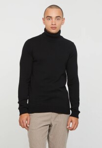 Recolution Herren Pullover mit Rollkragen PINE black