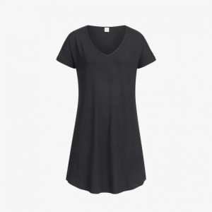 Erlich Textil Damen Nachthemd Mona schwarz