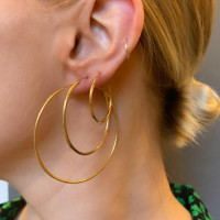 Juulry Damen Ohrringe ER-003 Creolen 25 mm Gold