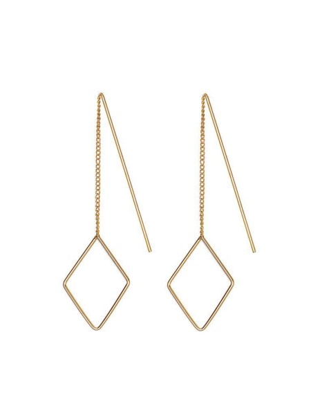 Juulry Damen Ohrringe J-016 mit kleiner Raute Gold