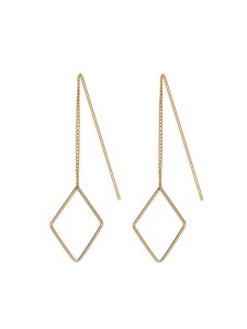 Juulry Damen Ohrringe J-016 mit kleiner Raute Gold
