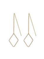 Juulry Damen Ohrringe J-016 mit kleiner Raute Gold