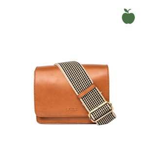 O My Bag Handtasche Audrey Mini cognac Apfel Leder checkered strap