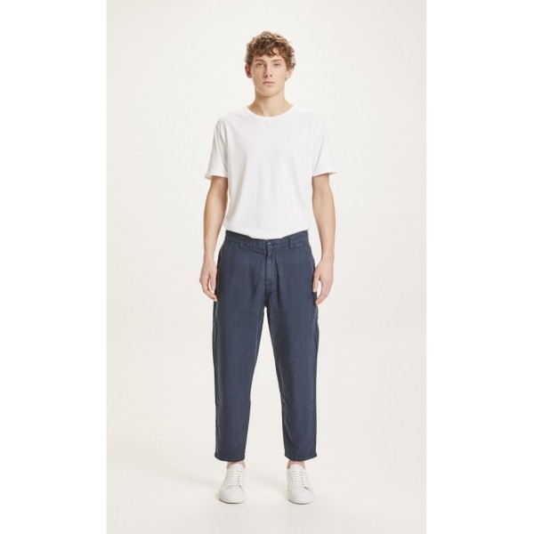 KnowledgeCotton Herren Hose Bob loose linen 70286 total eclipse