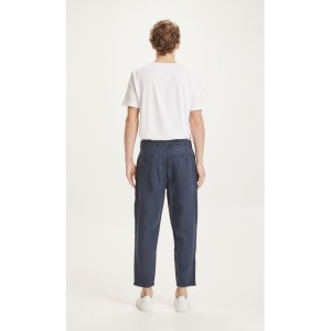 KnowledgeCotton Herren Hose Bob loose linen 70286 total eclipse