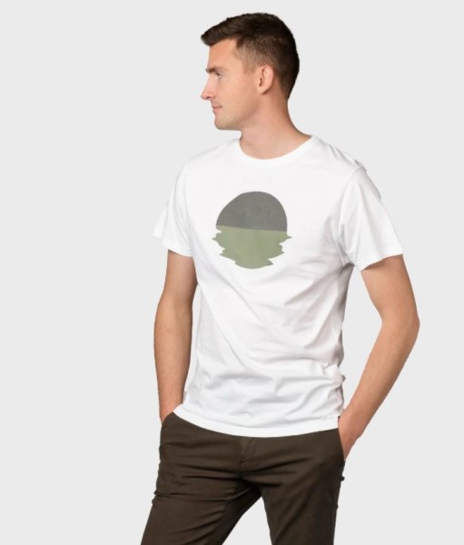 Klitmoller Collective Herren T-Shirt Pelle tee white/olive/pale green
