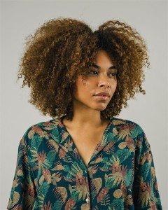 Brava Damen Bluse Flower Vichy Aloha Navy