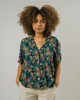 Brava Damen Bluse Flower Vichy Aloha Navy
