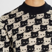 Dedicated Damen Kleid Lo Pepita Cats Oat White