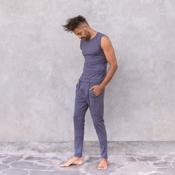 Jaya Herren Yogahose Johnny nightblue melange