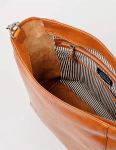 O My Bag Damen Handtasche Sofia Cognac Stromboli - Cognac Webbing Strap