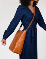 O My Bag Damen Handtasche Sofia Cognac Stromboli - Cognac Webbing Strap