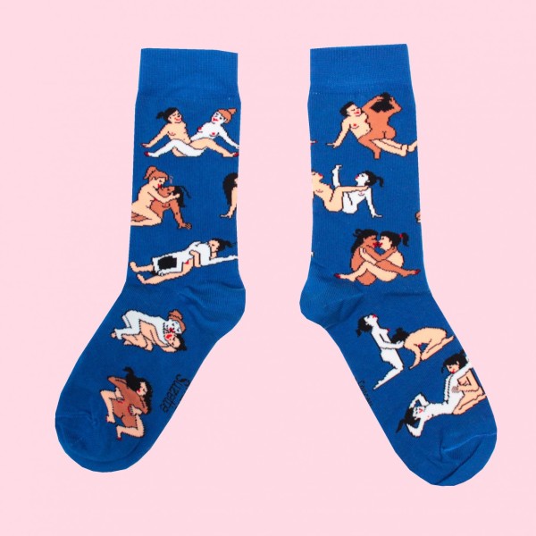 Coucou Suzette Unisex Socken Kamasutra blau