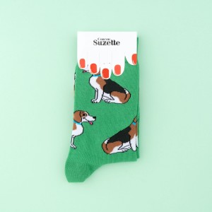 Coucou Suzette Unisex Socken Transparent Beagle