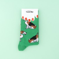 Coucou Suzette Unisex Socken Transparent Beagle
