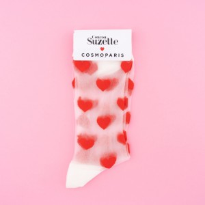 Coucou Suzette Unisex Socken Transparent Herzen