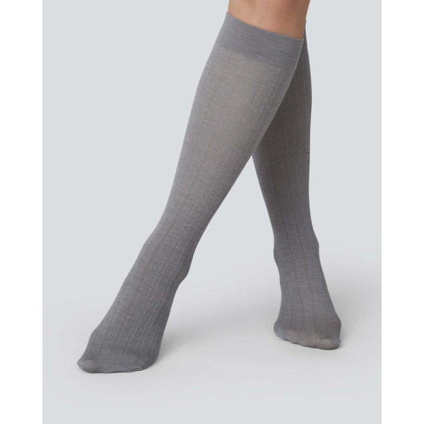 Swedish Stockings Damen Knie Strümpfe Freja light grey One Size
