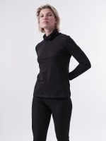 Lanius Damen Longsleeve Rollkragenshirt black