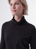 Lanius Damen Longsleeve Rollkragenshirt black