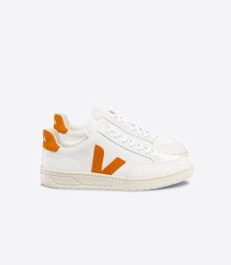 Veja Damen Schuhe V-12 Leather Extra White Pumpkin