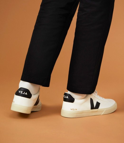 Veja Damen Schuhe CAMPO CHROMEFREE LEATHER WHITE BLACK