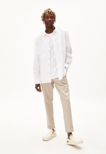 Armedangels Herren Hemd Paitaa Premium white