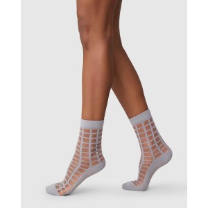Swedish Stockings Damen Socken Alicia Grid Stone