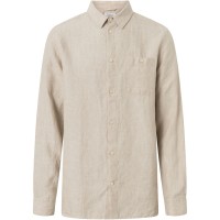 KnowledgeCotton Herren Hemd 1090003 Custom fit Leinen LS bright white