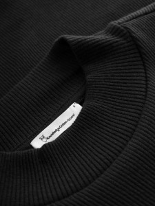 KnowledgeCotton Damen Top High Neck Rip 2010013 black jet