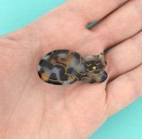 Coucou Suzette Haarspange Katze dreifarbig