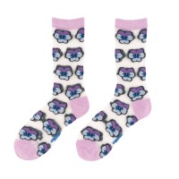 Coucou Suzette Unisex Socken transparent Siefmütterchen 35-44