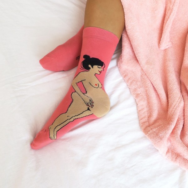 Coucou Suzette Unisex Socken Babybauch brünett 35-44