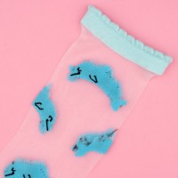 Coucou Suzette Unisex Socken Transparent Delfin