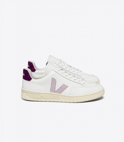 Veja Damen Schuhe V-12 LEATHER EXTRA WHITE PARME MAGENTA