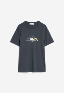 Armedangels Herren T-Shirt Jaames Pixxel Mountain graphite