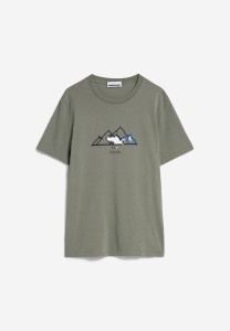 Armedangels Herren T-Shirt Jaames Pixxel Mountain cool sage