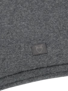 KnowledgeCotton Schal Wolle aus Rippstrick 4210007 Dark Grey Melange