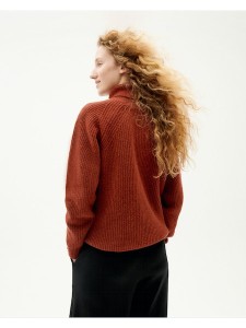 Thinking Mu Damen Pullover Matilda Knitted Clay Red