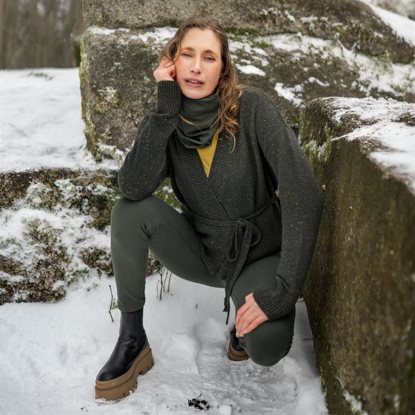 Livingcrafts Damen Leggings Hella dark olive