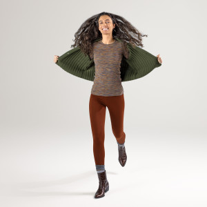 Livingcrafts Damen Leggings Annedore cherry mahagony