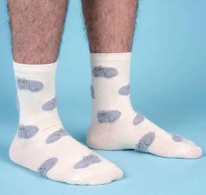 Coucou Suzette Unisex Socken Plüschkatze Perser Grau