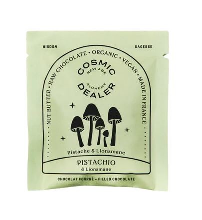 Cosmic Dealer Schokolade - Pistachio & Lions Mane with 75% Dark raw chocolate 20g