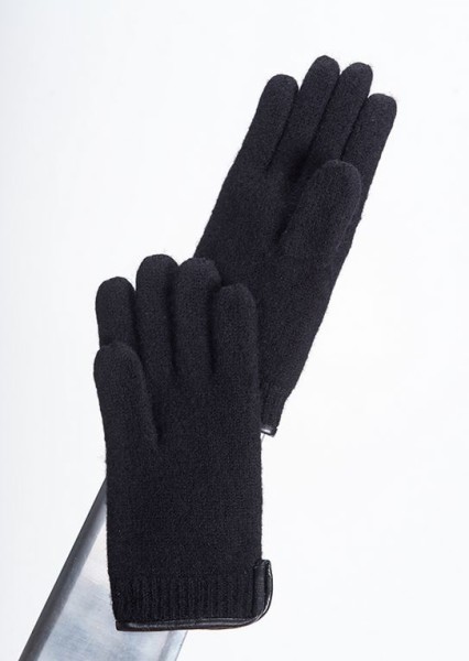 Gebeana UNISEX Handschuhe mit Ledereinfassung 83310069 schwarz