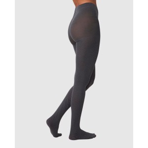 Swedish Stockings Strumpfhose Hedda Chevron black/grey
