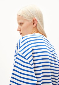 Armedangels Damen Pullover Frankaa Maarlen Stripe dynamo blue-undyed